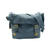 Retro Cotton Canvas Web Motorcycle Shoulder Bag WH1 BLUE