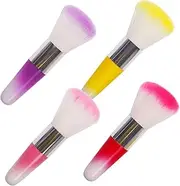 VICASKY 4pcs Nail Dust Brushes Durable Powder Brush for Makeup Nail Art Cleaning Lightweight Portable for Manicurists Makeup Artists