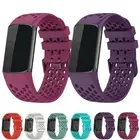 Silicone Sport Straps Watch Band Replacement Wristband for Fitbit Charge 5 / 6 .