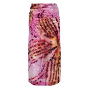 [Dries Van Noten] Giant Orchid Print Skirt