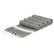 Nicola Spring Cotton Turkish Beach Towels - 170cm x 90cm - Charcoal - Pack of 4