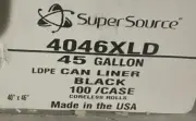 100 Trash Bags BLACK Can Liners 40 x 46 45 Gallon LDPE 4046XLD Coreless USA