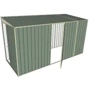 Build-a-Shed 1.5 x 3.7 x 2m Sliding Door Tunnel Shed with Hinged Side Door - Green