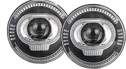 NZBZHHZGPL 7Inch LED Headlight HI/Low Beam DRL Round Light RGB Daytime Running Light White Yellow Controlled Halo Ring For Jeep For Wrangler JK car light