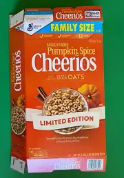 PUMPKIN SPICE CHEERIOS CEREAL 18.5 OZ EMPTY DISPLAY BOX 2023 LIMITED EDITION