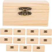 DOITOOL 12pcs Decorative Wooden Box DIY Keepsake Box with Hinged Lid and Lock Unfinished Treasure Chest for Weddings and Home Decor