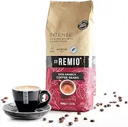St Remio Intense Coffee Beans 1kg. Medium Dark Roasted Bean. Arabica Strong Coffee Beans for Long Black, Latte, Cappuccino, Espresso Coffee Machines. Rainforest Alliance Certified Roasted Coffee