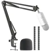 Blue Yeti Microphone Boom Arm Stand with Yeti Microphone Pop Filter, Compatib