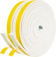 Fowong Weather Stripping Door Seal White 1/2 in X 1/4 in Adhesive Door Seal Stri