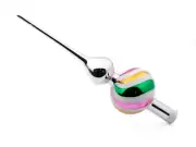 Czech blown glass Nordic striped Christmas tree topper
