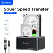 ORICO Dual Bay Hard Drive Docking Station USB C Cloner for 2.5/3.5 inch HDD SSD