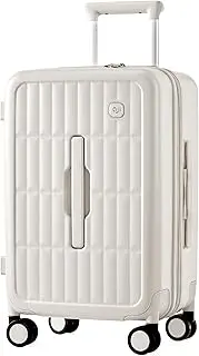 [Generic] Carry On Luggage Suitcases with Wheels: Carry On Luggage 22x14x9 Airline Approved - 3:7 Container Ratio Luggage with 8 Spinner Wheels, 100% PC Hard Shell - Lightweight Suitcase (Coconut White)
