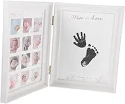 Handprint Kit Photo Frame Commemorative First Year Picture Frame Shower Registry Handprint Making Kit Handprint Photo Frame Decor Plastic White