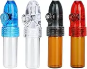 4 PCS Environmentally and Refillable Portable Spice Dispenser, with Knob Switch Storage Bottle, Salt and Pepper Shakers,Refillable Glass Bottle for Traveling