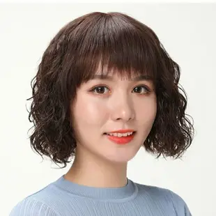 假髮女短髮逼真蓬鬆玉米燙假髮套女全頭逼真假髮羊毛捲中長髮 假髮 無痕 仿真髮 假髮片 髮片 髮圈