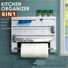 Kitchen Towel Rack Cling Wrap Tin Foil Film Dispenser Roll Paper Holder