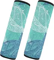 Car Seat Belt Pads 2 Piecing Breathable Seat Belt Shoulder Strap Covers Pad Backpack Shoulder Strap Pad Cover Car Accessories for Adults Youth Kids S Blue Sea Turtles Marine Life