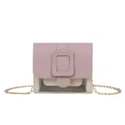 2 Pcs Women Mini Small Square Shoulder Bag PU Transparent Messenger Chain Handbags Chain Elegant Crossbody Shoulder Bag