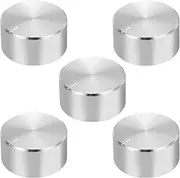 uxcell 5pcs Potentiometer Knob Knurled Shaft Silver Tone Aluminum Smooth Surface Rotary Knob 26mmx13mm Volume Control Knob