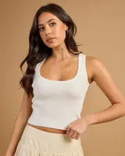 [Mooloola] Mooloola Women's Bambi Basic Knit Top in Cream Size Small S Cream