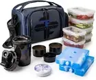Insulated Meal Prep Lunch Box with 6 Food Portion Control Containers BPA Free
