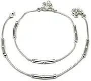 [Generic] 925 Sterling Silver Anklet Payal, 27.4 cm Length, 29.5 g