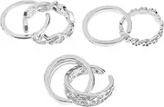 [LIFKOME] Ring Decor Creative Women Ring Set Hollow-out Rhinestone Heart Toe Rings
