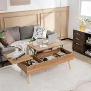 Accent Coffee Table with 2 Hidden Compartments for Living Room