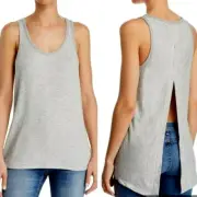 NWT RAG & BONE Kat Split Back Tank Top Modal French Terry Shirt Heather Gray XS