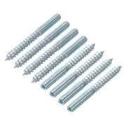 32Pcs M6x60mm Hanger Bolt Double Headed Bolt Self-Tapping Screw for Furniture