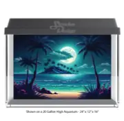 Moon Night Sandy Beach Polyester Fish Tank Glass Backdrop Aquarium Background