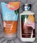 Bath And Body Works Pretty as a Peach 8 oz Body Scrub & 8 Oz Body Lotion Set New