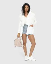 [Belle & Bloom] Landslide Zip-Off Puffer Vest - Cream