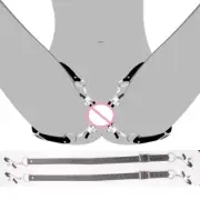 Pussy Spreader Lips Straps Around Thigh with W Clamps Labia for Women Bondage SM