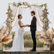 OGL3x3m Square Wedding Backdrop Stand DIY Background Photo Party Balloon Photography Frame Decoration Holder Galvanised Steel, White