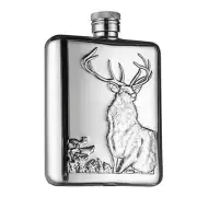 Stainless Steel Wine Flask Hip Flask 6 Oz Deer Pattern Whiskey Whiskey4032