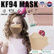 20 PACK! Kids KF94 Beige Face Mask Protective Cover Comfortable Breathable