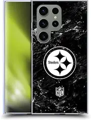 Head Case Designs Officially Licensed NFL Marble Pittsburgh Steelers Artwork Soft Gel Case Compatible with Samsung Galaxy S24 Ultra 5G