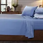 Royal Comfort 250TC 100% Organic Cotton 4 Piece Sheet Set Double Indigo N/A