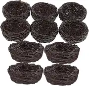 COSMEVIVI 10pcs Mini Artificial Bird Nests for Easter Decor Faux Resin Tabletop Ornaments Realistic Bird's Nest Design for Home Art Wedding Decoration