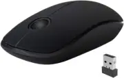 NexiGo Wireless Mouse, Slim Mouse 2.4G Portable Mobile Optical Office Black