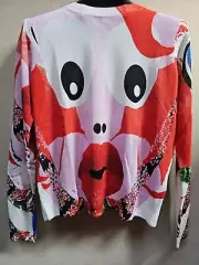 Desigual M. Christian Lacroix Face Pullover Sweater Women's Size XL Red New $115
