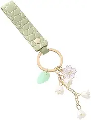 [FORUBUS] Lily of the Valley Keychain, Elegant Flower Keyring for Car Keys, Bag Charms for Purse, Backpack