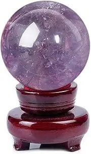Rolempon Crystal Sphere - Natural Rough Crystal Balls | Healing Crystal Energy Stone Purple Crystal Magic Purple Ball For Divination Home Decoration Gift