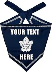 NHL Toronto Maple Leafs Personalized Tie Around Bandana for Dogs & Cats, Size Small/Medium. Custom Dog Bandana Scarf Bib for Pet Cat Dog. The Ultimate Game-Day & Party Customizable Bandana
