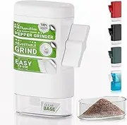 PepperMate Traditional Pepper Mill 723 - Turnkey High Volume Salt and Gourmet Peppercorn Grinder (White)