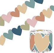 68.9 Ft Boho Heart Classroom Bulletin Borders Boho Bulletin Board Decorations Heart Die Cut Border Trim Colorful Hearts Border Rolled for School Classroom Office Wall Chalkboard Decor