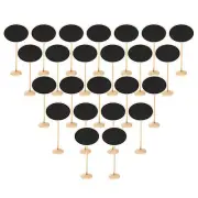 24Pcs Mini Chalkboard Signs with Easel Stand, Black (Oval Shape, 6.9"x3.3")