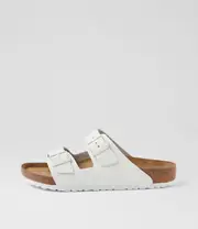 [BIRKENSTOCK] arizona mens white slides