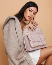 [Belle & Bloom] 5th Ave Leather Backpack - Dusty Pink